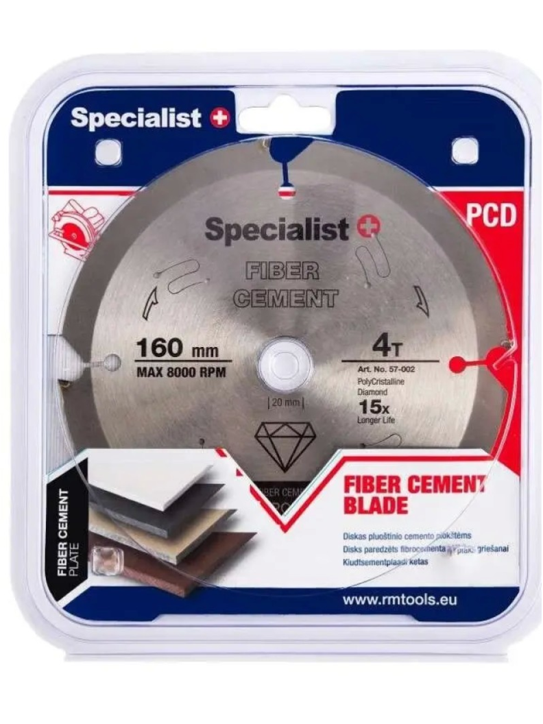 Specialist+ SPECIALIST+ pj. diskas pluošt. cementui, 4T 165 x 20 mm Specialist+ SPECIALIST+ pj. diskas pluošt. cementui, 4T 165 x 20 mm