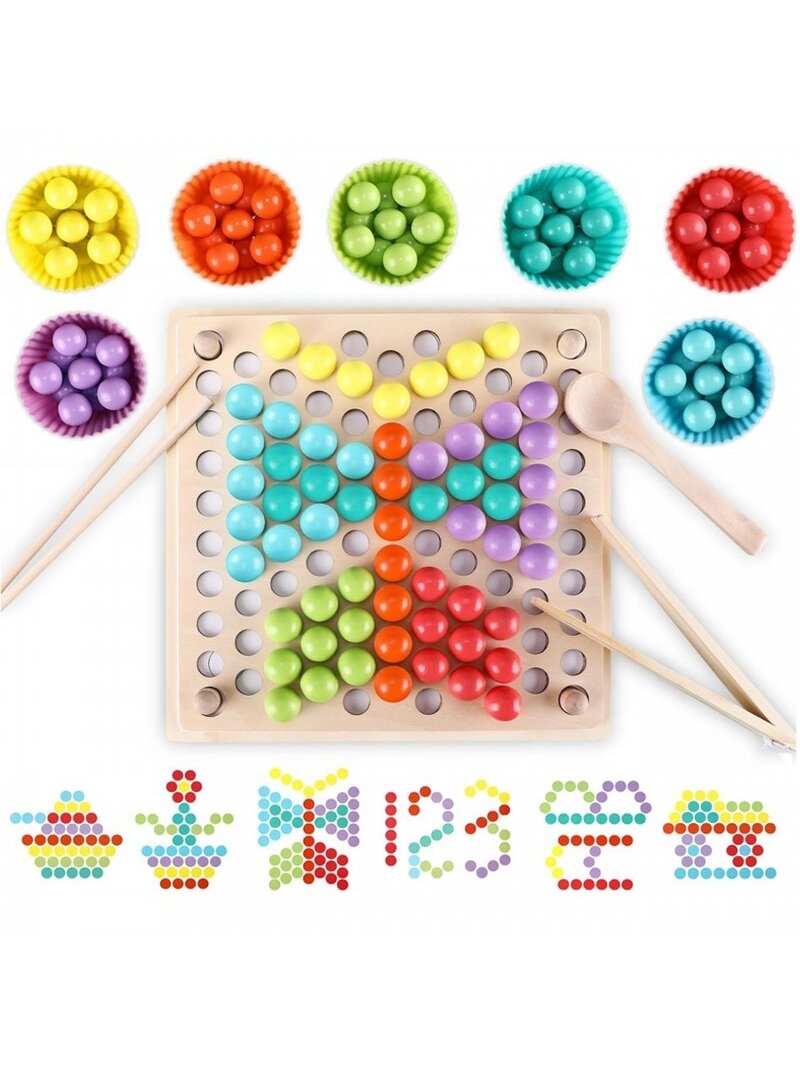 Spalvoti Rutuliukai - Dėlionė Montessori