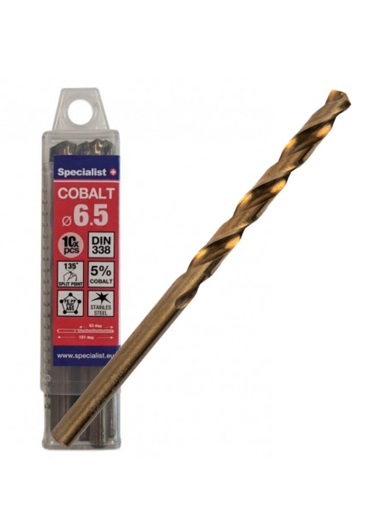 Specialist+ SPECIALIST+ metalo grąžtas COBALT, 6.5 mm, 10 vnt. Specialist+ SPECIALIST+ metalo grąžtas COBALT, 6.5 mm, 10 vnt.