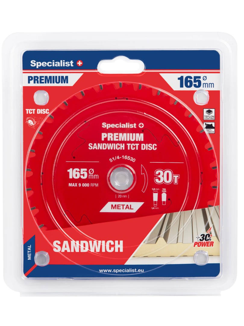 Specialist+ Pjovimo diskas 165x30Tx20mm, Sandwich PREMIUM, SPECIALIST+