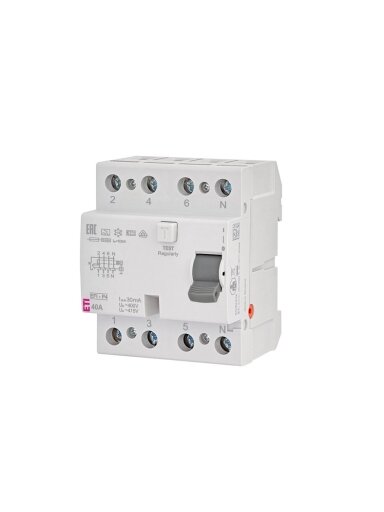 Srovės nuotėkio rėlė ETI EFI-P4 A, 4P, 40 A, 415 V, 30 mA