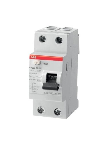 Srovės nuotėkio relė FH202, 40A, 6kA, 30mA AC, 2P