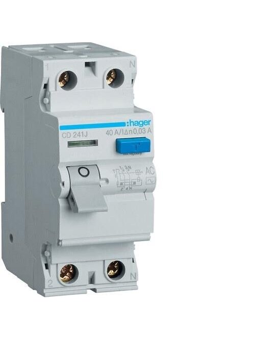 Srovės nuotėkio relė HAGER 30MA 2X40A AC, 230 V