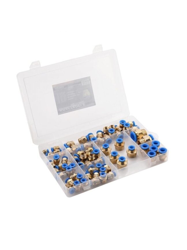 ⬡ Sriegiuotų pneumatinių greitųjų jungčių rinkinys (4–16 mm) (1/8"+1/4"+1/2") 72 vnt. (KD5853) ⬡ Sriegiuotų pneumatinių greitųjų jungčių rinkinys (4–16 mm) (1/8"+1/4"+1/2") 72 vnt. (KD5853)