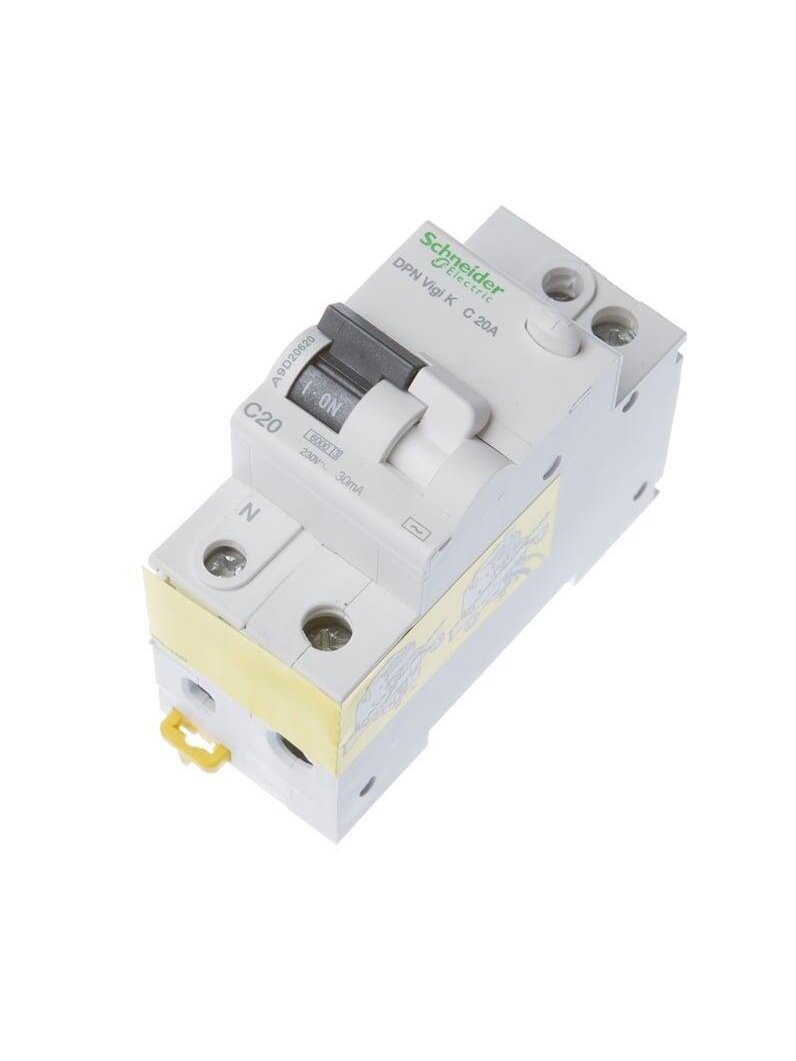 Srovės nuotėkio rėlė Schneider A9D20620, 2P, 20A, 240V,30mA
