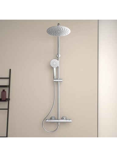 Stacionari dušo sistema Ideal Standard Ceratherm T50, su Ø250 galva ir rankiniu dušu, chrom