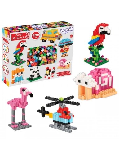 Statybiniai Blokai WOOPIE 3D PIXEL 1750 vnt