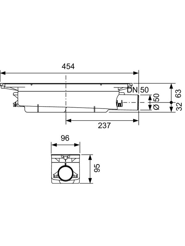 Standartinis trapas TECEdrainprofile latakui DN50, 95mm 0,6/0,8 l/s 1 Standartinis trapas TECEdrainprofile latakui DN50, 95mm 0,6/0,8 l/s 1
