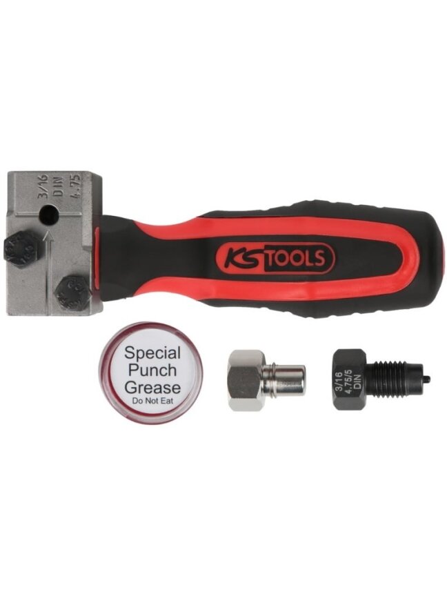 Stabdžių vamzdelių 4,75 mm briaunų lenkimo komplektas FLAREFIXeco, KS Tools