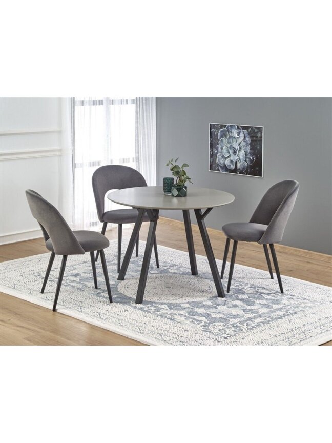Stalas, juodas/pilkas, 100 cm x 100 cm x 74 cm 1 Stalas, juodas/pilkas, 100 cm x 100 cm x 74 cm 1