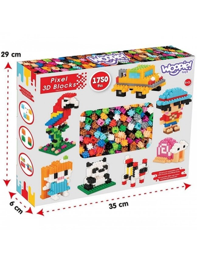 Statybiniai Blokai WOOPIE 3D PIXEL 1750 vnt 5 Statybiniai Blokai WOOPIE 3D PIXEL 1750 vnt 5