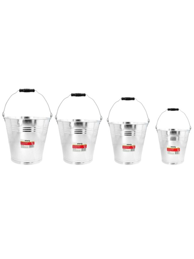 Ster'g Cinkuotas metalinis kibiras, 15l 4 Ster'g Cinkuotas metalinis kibiras, 15l 4