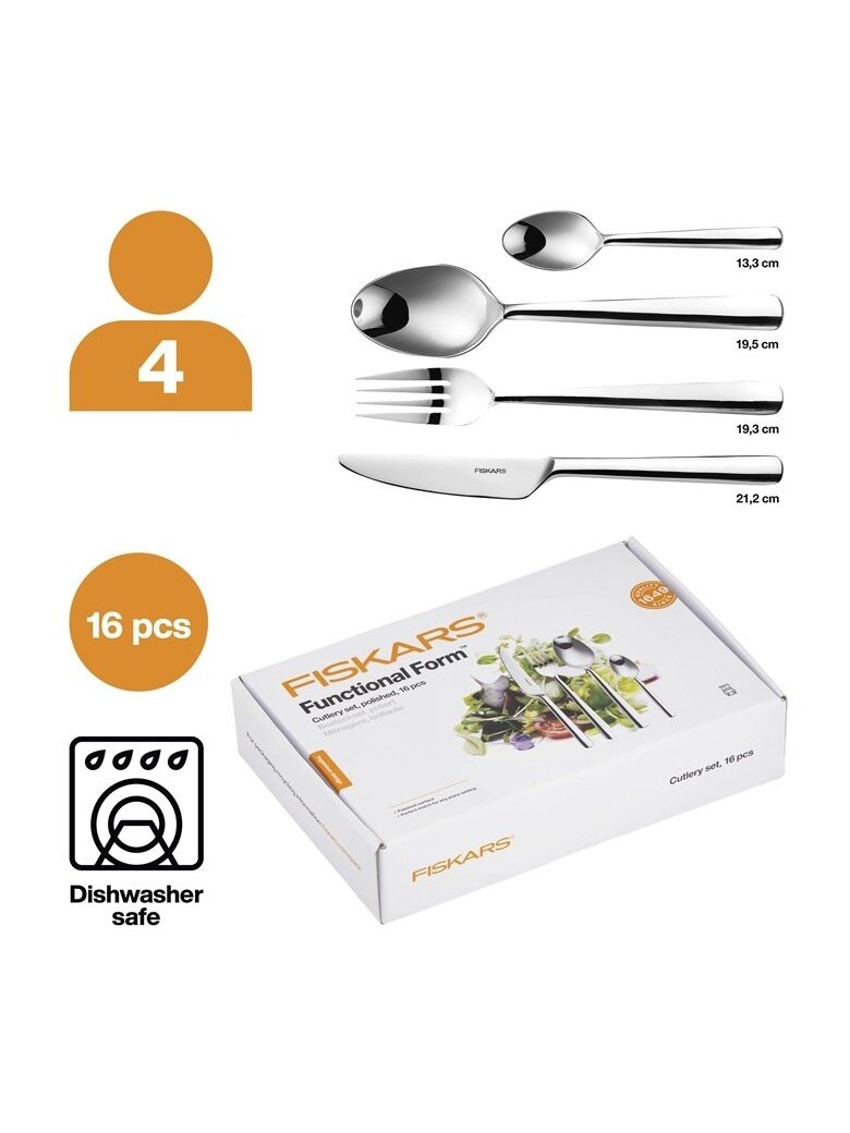 Stalo įrankių komplektas Fiskars FF, sidabro 1 Stalo įrankių komplektas Fiskars FF, sidabro 1