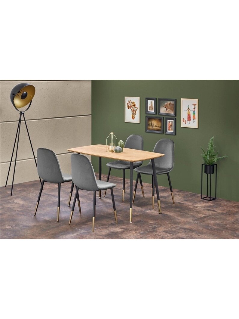 Stalas Tripolis, aukso/ąžuolo/juoda, 120 cm x 70 cm x 76 cm 1 Stalas Tripolis, aukso/ąžuolo/juoda, 120 cm x 70 cm x 76 cm 1