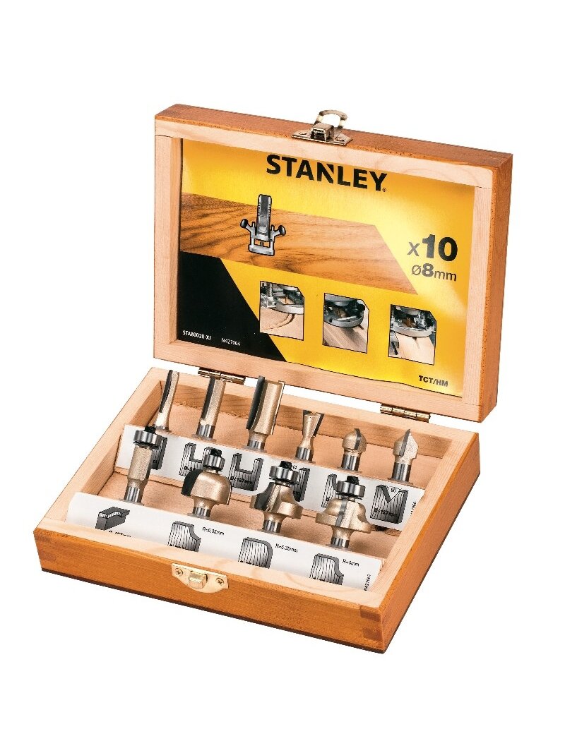 Stanley Frezų rinkinys TCT 10 PCE SET 8mm