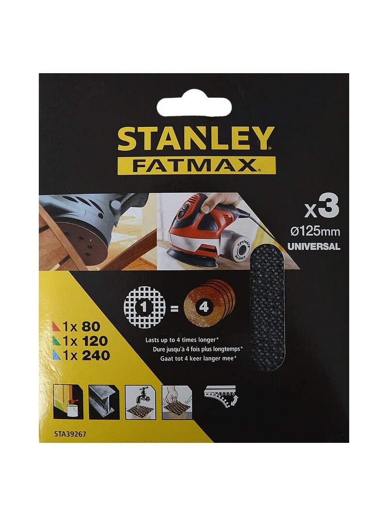Stanley Šlif. tinklelių rink. VELCRO 125 mm 1