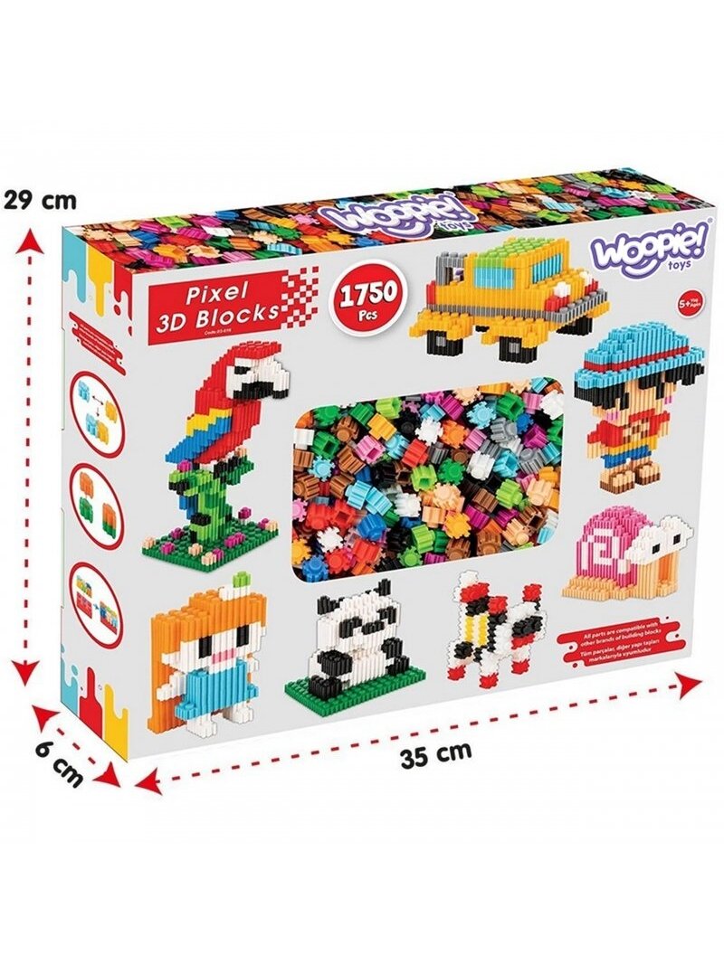 Statybiniai Blokai WOOPIE 3D PIXEL 1750 vnt 5
