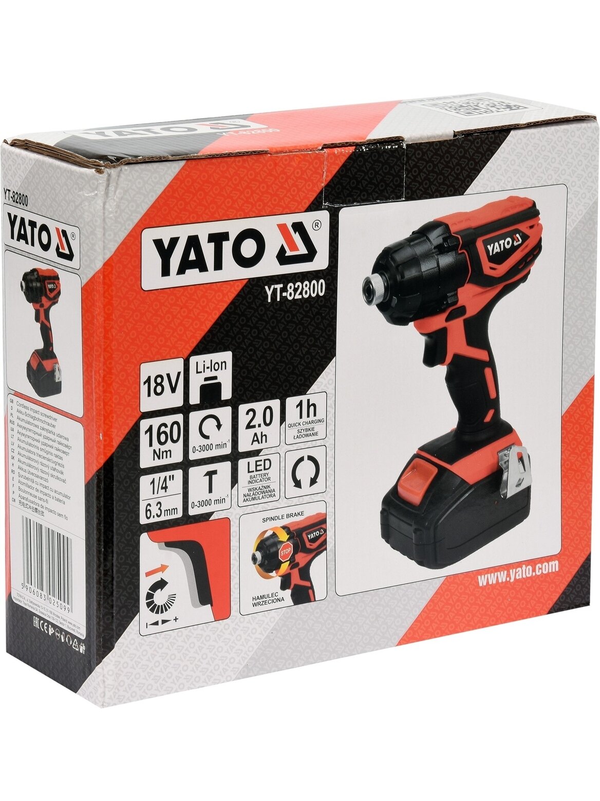 Suktuvas smūginis akumuliatorinis YT-82800 18V Li-ion Yato | 2000 mAh, 160Nm 2