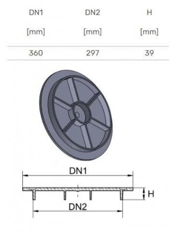 Šulinio dangtis Magnaplast, Ø 300 mm 2 Šulinio dangtis Magnaplast, Ø 300 mm 2
