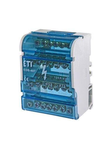 Sujungimo kaladėlė ETI EDB-407, 5 x 1,5-6 mm²;2 x 6-16 mm²