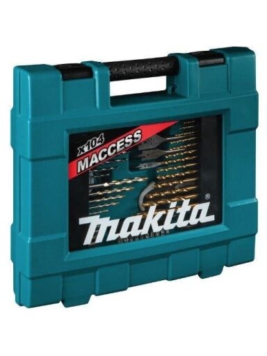 Sukimo antgalių ir grąžtų rinkinys Makita, 104 vnt.