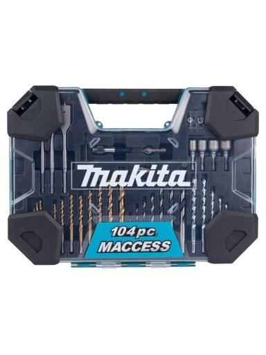 Sukimo antgalių ir grąžtų rinkinys Makita 104 vnt.