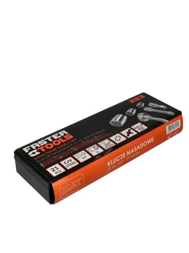 Sukimo galvučių rinkinys Faster Tools 21 vnt, 3/4" 19-50mm
