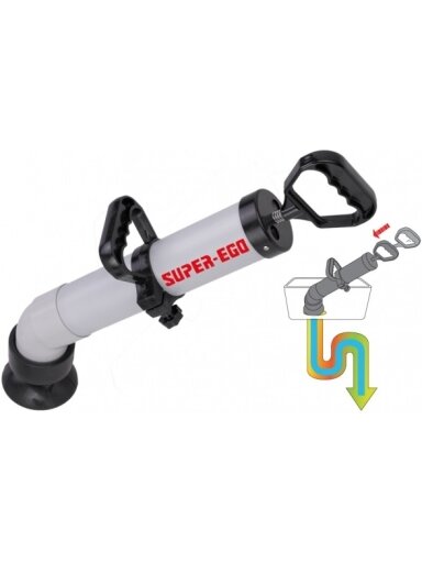 Sustiprinta valymo pompa Super Ego, su 2 adapteriais (1,3 l; Ø 20 - 100 mm) Sustiprinta valymo pompa Super Ego, su 2 adapteriais (1,3 l; Ø 20 - 100 mm)