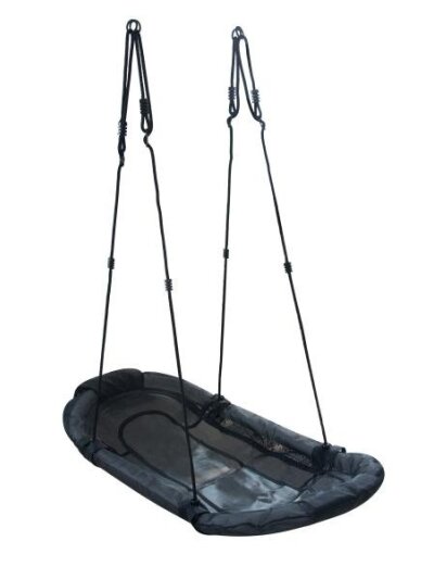Supamasis krėslas-lizdas Laiva, ovalus 167x70 cm, juodas Supamasis krėslas-lizdas Laiva, ovalus 167x70 cm, juodas