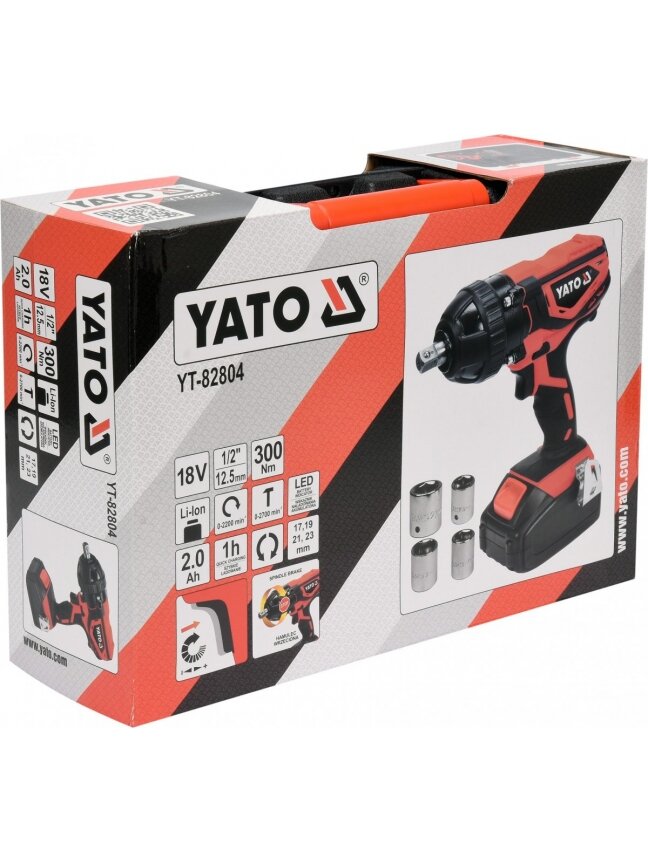 Suktuvas smūginis akumuliatorinis YT-82804 18V Li-ion Yato | 2000 mAh, 300Nm 2 Suktuvas smūginis akumuliatorinis YT-82804 18V Li-ion Yato | 2000 mAh, 300Nm 2