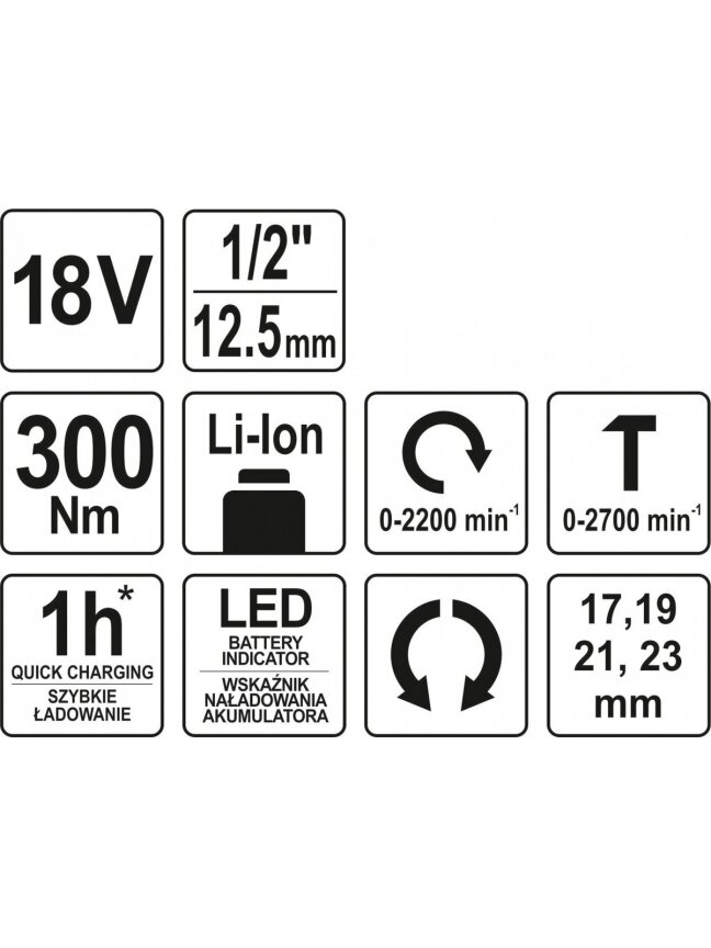 Suktuvas smūginis akumuliatorinis YT-82805 18V Li-ion (be akumuliatoriaus) Yato | 300Nm 2 Suktuvas smūginis akumuliatorinis YT-82805 18V Li-ion (be akumuliatoriaus) Yato | 300Nm 2