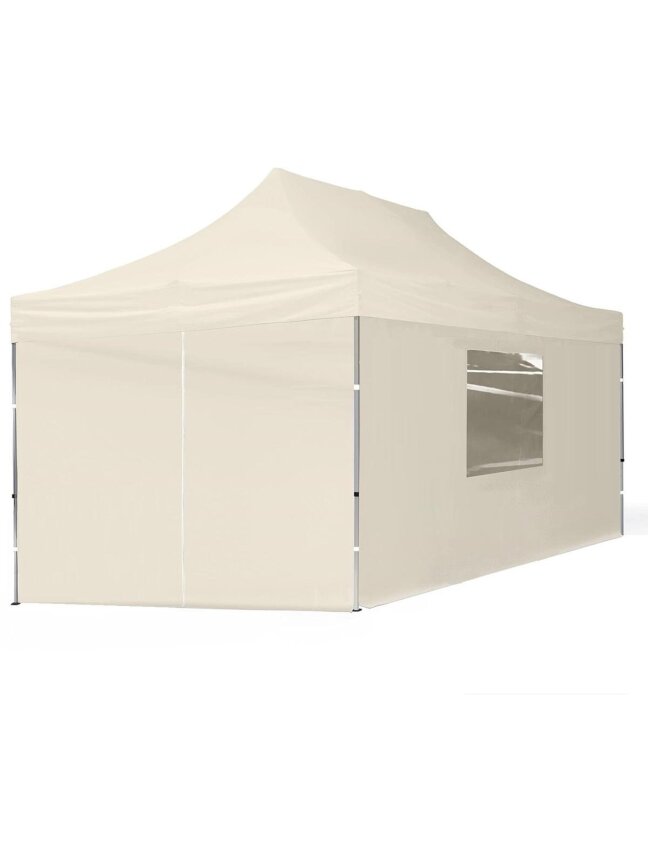 Sulankstoma pavėsinė Pop Up 3x4.5 m, su sienomis, Smėlio, X serijos, aliuminis Sulankstoma pavėsinė Pop Up 3x4.5 m, su sienomis, Smėlio, X serijos, aliuminis