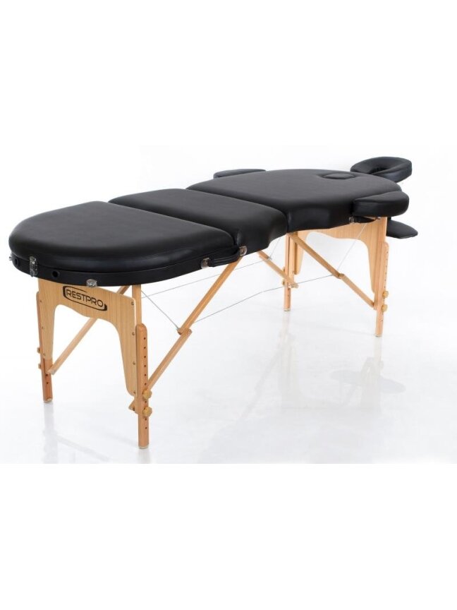 Sulankstomas masažo stalas Restpro Vip Oval 3 Black 1 Sulankstomas masažo stalas Restpro Vip Oval 3 Black 1