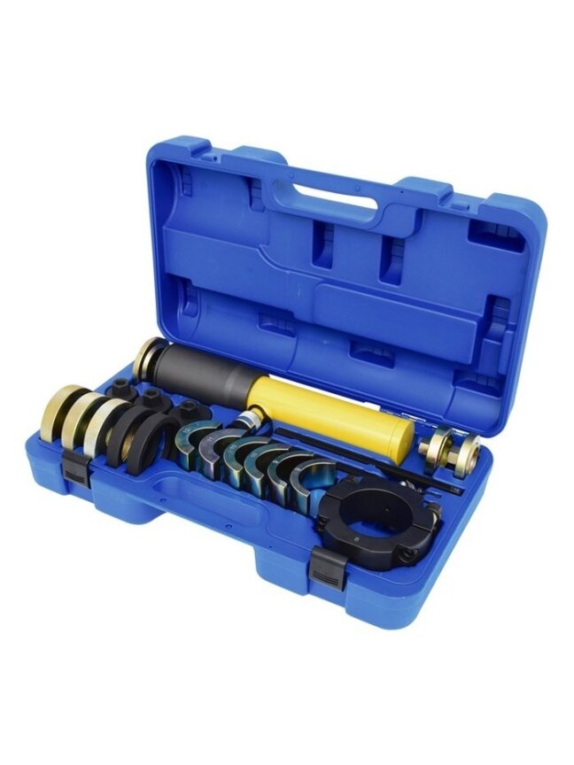⬡ Sunkvežimio spyruoklės kaiščio metalinės įvorės nuėmimo / įstatymo rinkinys (AT9106, ELLIENT TOOLS) ⬡ Sunkvežimio spyruoklės kaiščio metalinės įvorės nuėmimo / įstatymo rinkinys (AT9106, ELLIENT TOOLS)