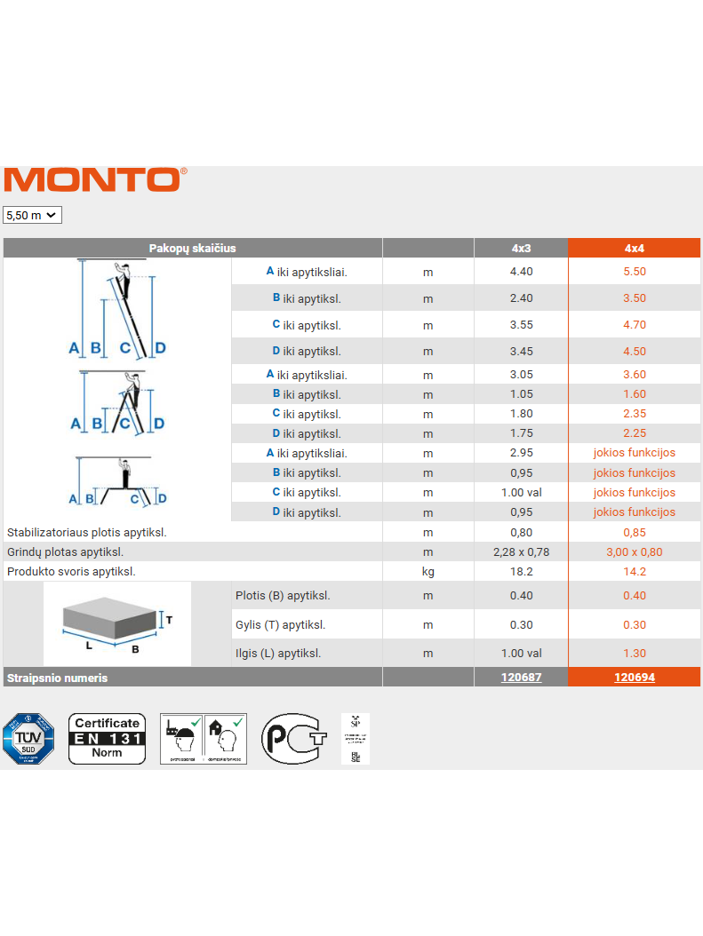 Sulankstomos kopėčios 4 x 4 Krause Monto MultiMatic (120694) 1