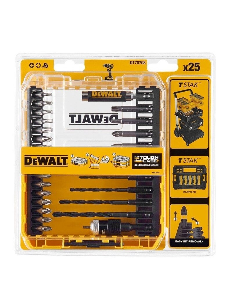 Sukimo antgalių ir grąžtų komplektas DeWalt 25 vnt 1