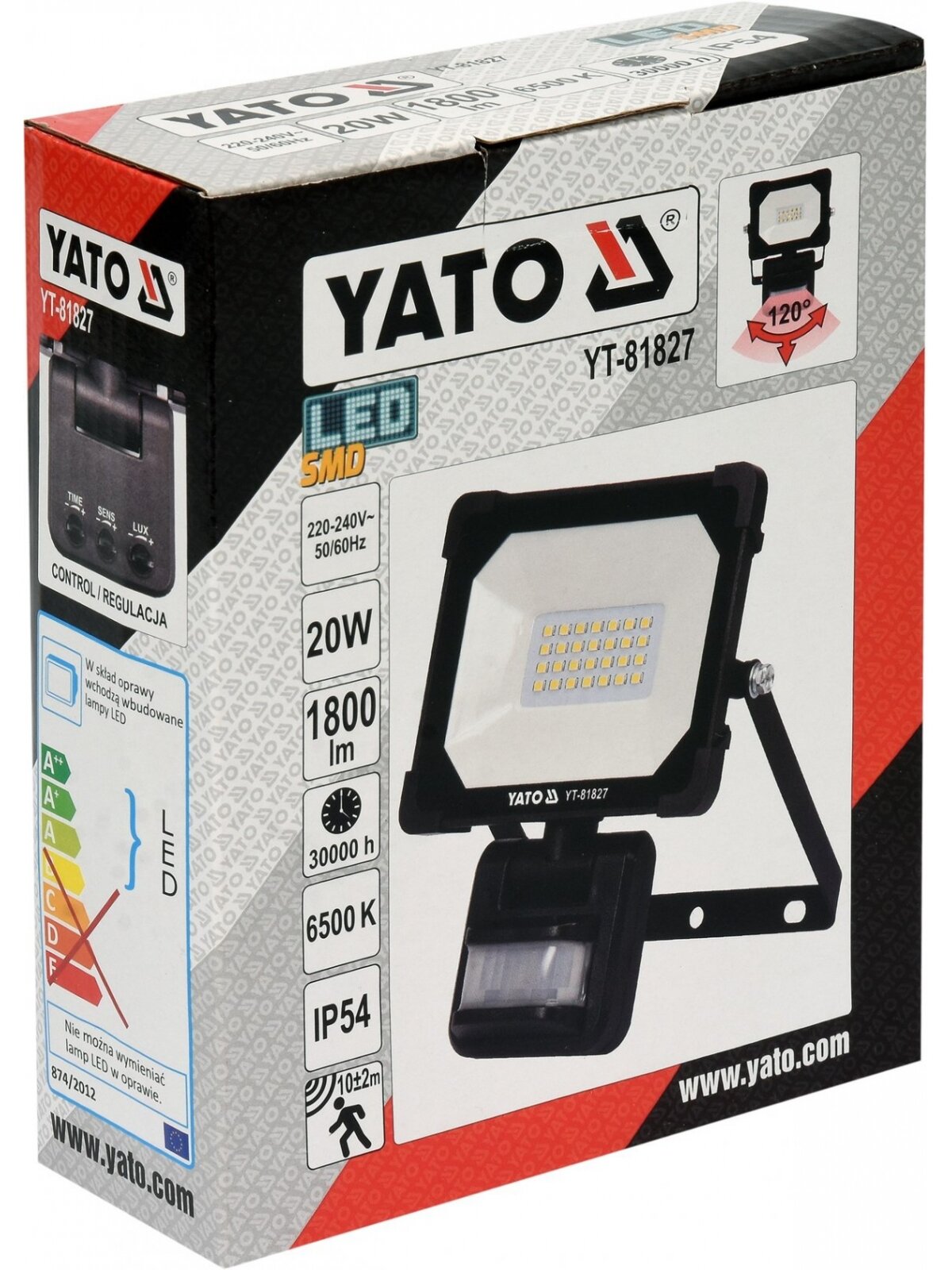 Šviestuvas SMD LED su judesio davikliu 30W 3000lm Yato 4