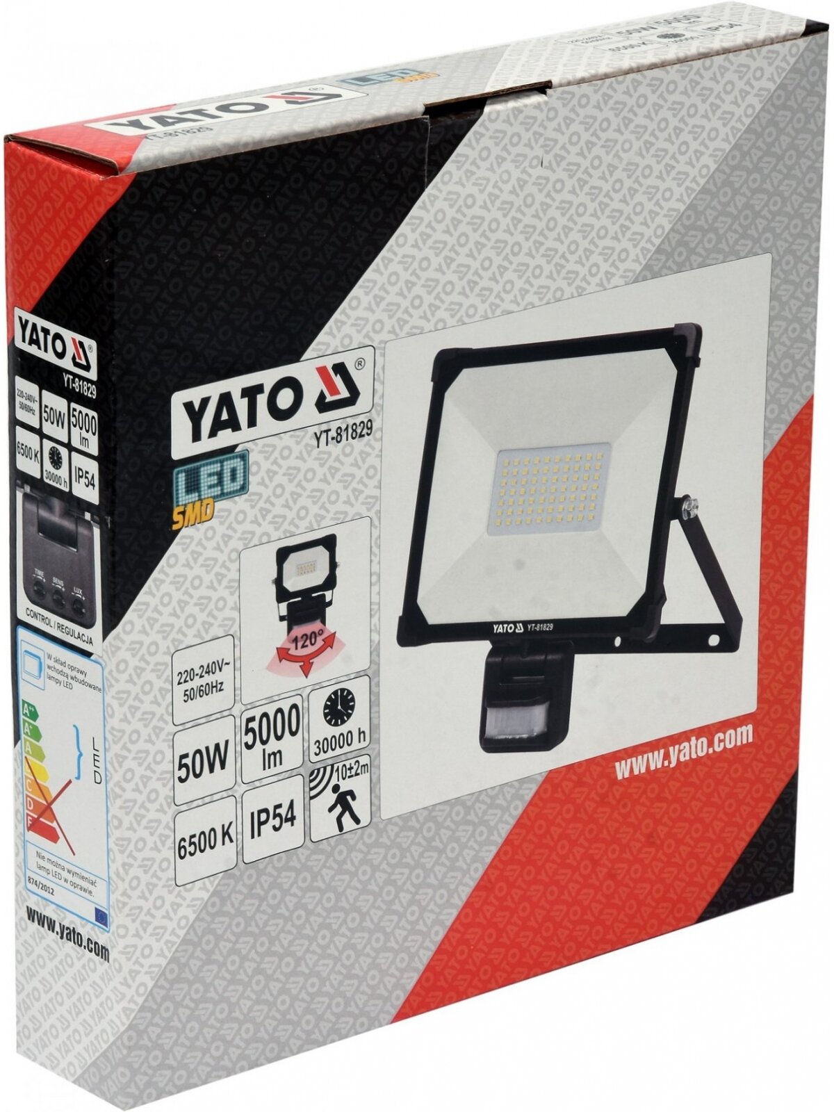 Šviestuvas SMD LED su judesio davikliu 50W 5000lm Yato 4