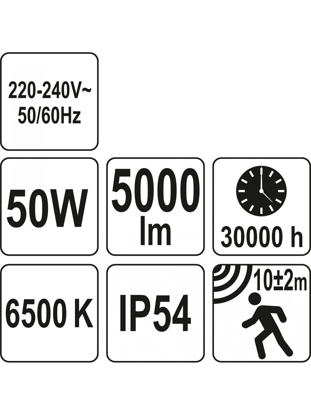 Šviestuvas SMD LED su judesio davikliu 50W 5000lm Yato 7
