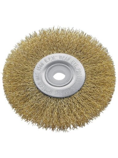 Šveitimo šepetys diskinis, kampiniam šlifuokliui, ⌀22.2mm (varis) Modeco Expert | d-150 mm
