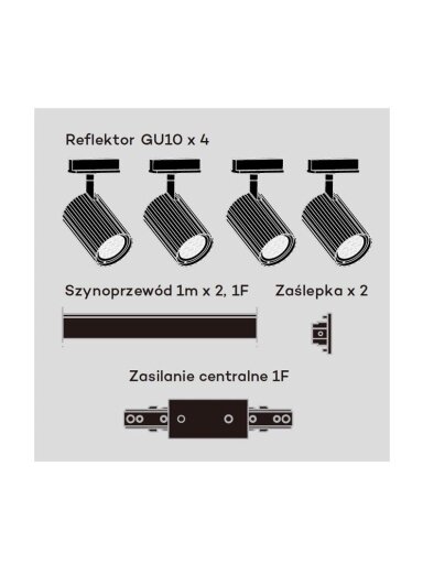 Šviestuvas lubų Light Prestige Tokio Set 1F, 4X40 W, GU10