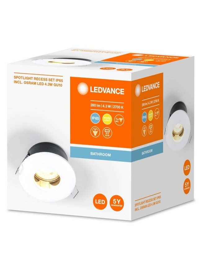 Šviestuvas įleidžiamas Osram Spot, 2700°K, GU10, baltas 1 Šviestuvas įleidžiamas Osram Spot, 2700°K, GU10, baltas 1