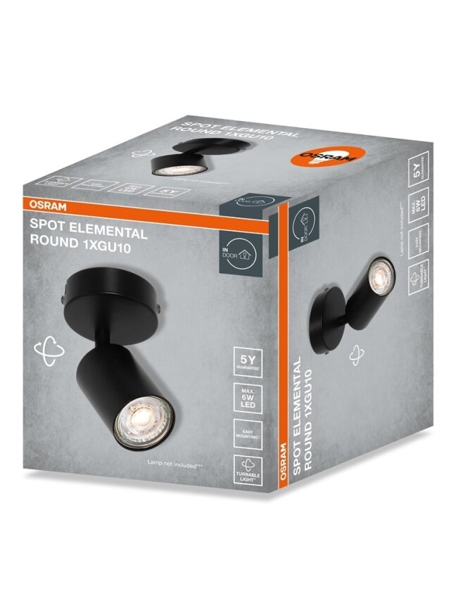 Šviestuvas kryptinis Osram, 1xGU10, juodas 1 Šviestuvas kryptinis Osram, 1xGU10, juodas 1
