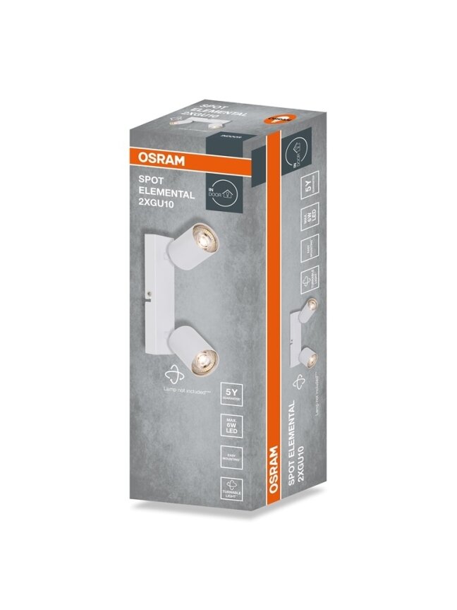 Šviestuvas kryptinis Osram, 2xGU10, baltas 2