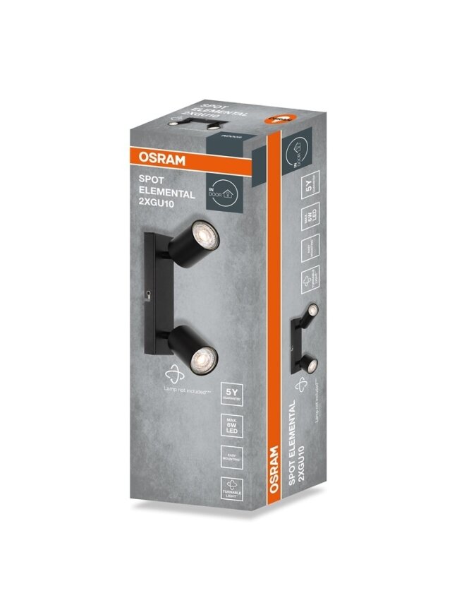 Šviestuvas kryptinis Osram, 2xGU10, juodas 1