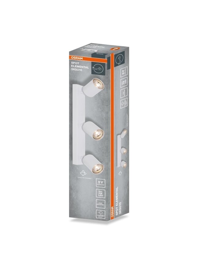 Šviestuvas kryptinis Osram, 3xGU10, baltas. 2