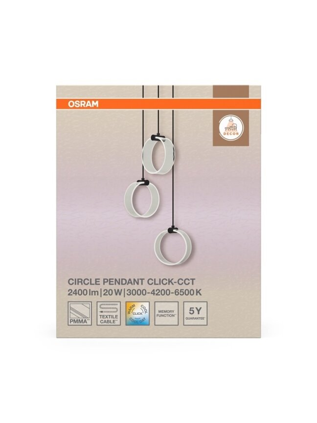 Šviestuvas lubų Osram, LED, 20W, 3000-6500K,1300lm. 2 Šviestuvas lubų Osram, LED, 20W, 3000-6500K,1300lm. 2