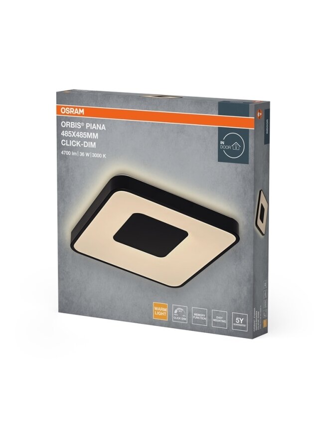 Šviestuvas lubų Osram, LED, 36W, 3000K,2000lm, Ø485, juodas 2