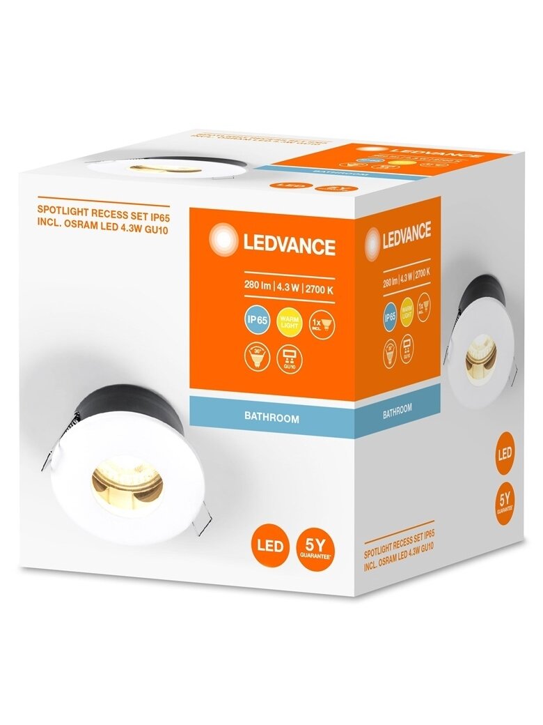 Šviestuvas įleidžiamas Osram Spot, 2700°K, GU10, baltas 1 Šviestuvas įleidžiamas Osram Spot, 2700°K, GU10, baltas 1