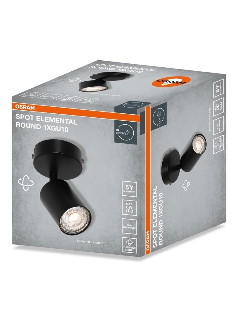 Šviestuvas kryptinis Osram, 1xGU10, juodas 1 Šviestuvas kryptinis Osram, 1xGU10, juodas 1